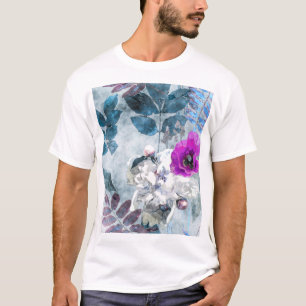 Vintage Watercolor Floral Lilac Poppies T-Shirt