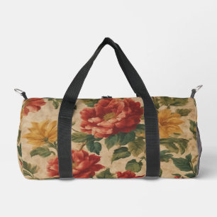 Vintage Watercolor Floral Modern Collection Duffle Bag