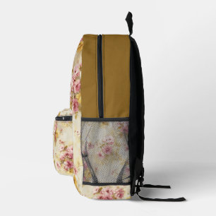 Vintage Watercolor Floral Pattern Printed Backpack
