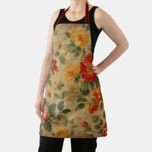 Vintage Watercolor Floral Popular Collection Apron
