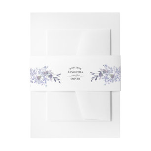 Vintage Watercolor Floral Wedding Belly Band Invitation Belly Band