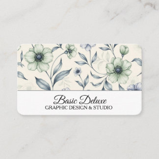 Vintage Watercolor Flowers Business Card Qr code
