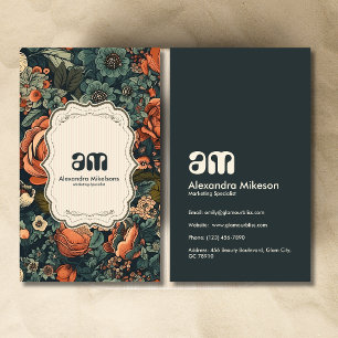 Vintage Watercolor Flowers Professional  Business Card