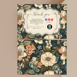 Vintage Watercolor Flowers Professional Business Thank You Card