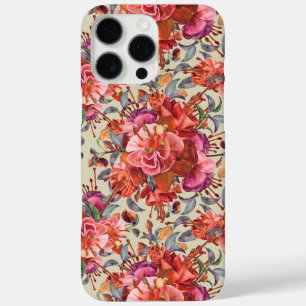 Vintage Watercolor Fuchsia Blooms iPhone 16 Pro Max Case