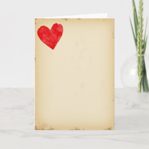 Vintage Watercolor Heart Card