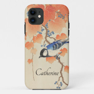 Vintage Watercolor Japanese Print With Bird iPhone 11 Case