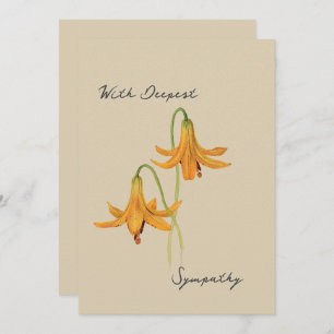 Vintage Watercolor Lily Botanical Sympathy Card