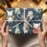 Vintage Watercolor Navy Blue Christmas Mouse  Wrapping Paper<br><div class="desc">Make your presents stand out with this charming Vintage Watercolor Navy Blue Christmas Mouse Wrapping Paper. It's a wonderful way to make your gifts extra special and memorable during the holiday season. Order yours today and spread the joy of giving!</div>