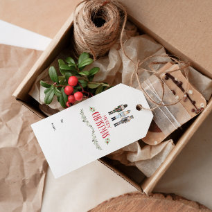 Vintage Watercolor Nutcracker Trio Christmas Gift Tags