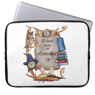 Vintage Watercolor Owl Laptop Sleeve