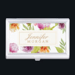 Vintage Watercolor Painted Flowers Monogram Name Business Card Holder<br><div class="desc">Vintage Watercolor Painted Flowers Monogram Name - Personalised Stylish and Unique Business Card Holder. This design is perfect for Wedding Coordinator,  Event Planner,  Modern Makeup Artist,  Craft Artist ,  Fashion Stylist,  Hair Stylist,  Nail Technician,  Beautician,  Cosmetologist,  Aesthetician,  Hairdresser,  SPA Store,  Salon Store,  and more.</div>