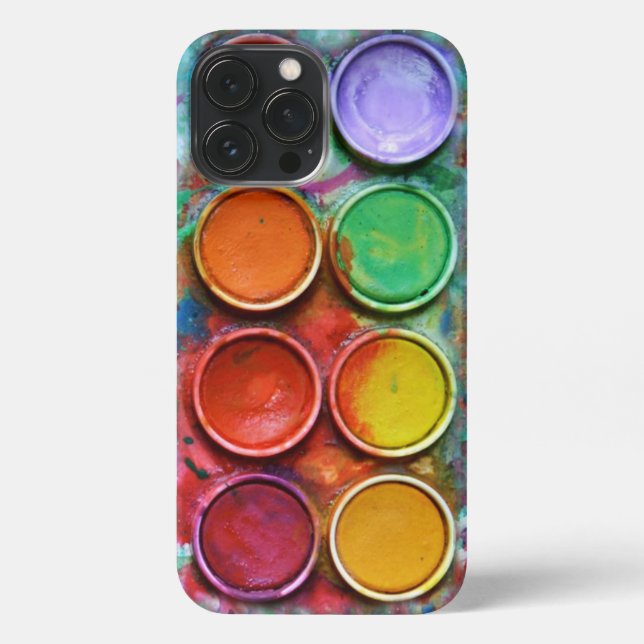 vintage watercolor palette iPhone case (Back)