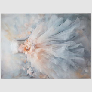 Vintage watercolor pastel colours bride dress blus tissue paper