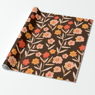vintage watercolor pattern, floral texture with ha wrapping paper