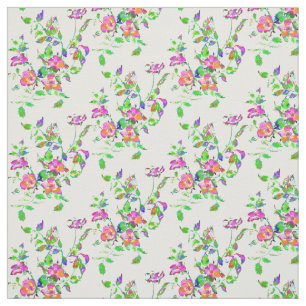 Vintage watercolor Pink Rose pattern Fabric