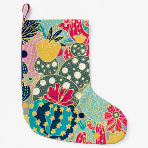 Vintage Watercolor Pumpkin: Autumn Pattern Small Christmas Stocking