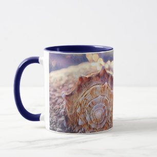 Vintage Watercolor Purple Pink Seashell  Mug
