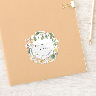 Vintage Watercolor Rosemary Jar Bottle 