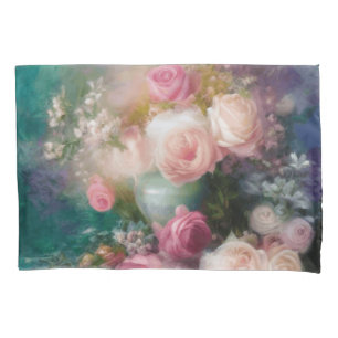 Vintage Watercolor Roses Painted In All Colours Pillowcase