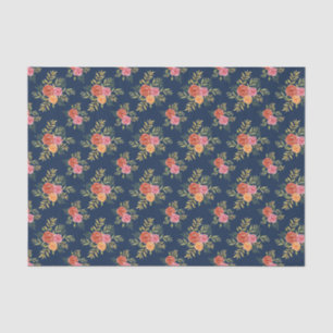Vintage Watercolor Roses Pattern Tissue Paper