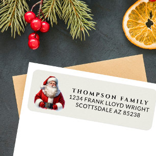 Vintage Watercolor Santa Christmas Return Address Label
