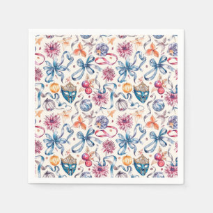Vintage watercolor sketch pattern with luxury Vene Napkin