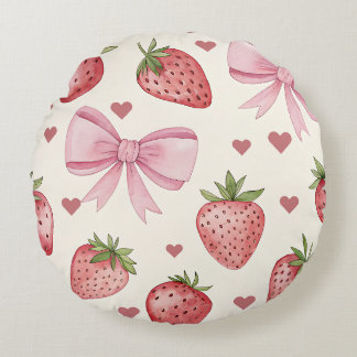 Vintage Watercolor Strawberry Decorative Pillow