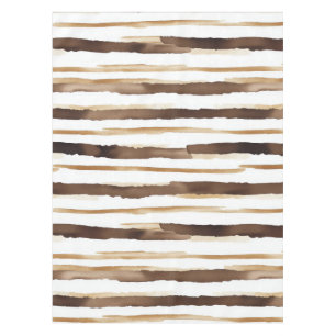 Vintage Watercolor Striped -Earthy Coffee Tones(2) Tablecloth