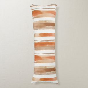 Vintage Watercolor Striped -Earthy Coffee Tones(3) Body Cushion