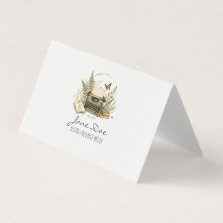 Vintage Watercolor Typewriter Author Business Card