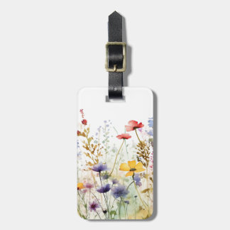 Vintage Watercolor Wildflowers  Luggage Tag