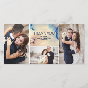 Vintage Watercolors Elegant Wedding Thank You
