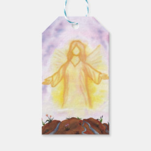 vintage watercolour angel appearing and shining gift tags