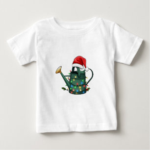 Vintage Watering Can Filled with Festive Christmas Baby T-Shirt