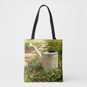 Vintage Watering Can In A Patch Of Vinca Tote Bag