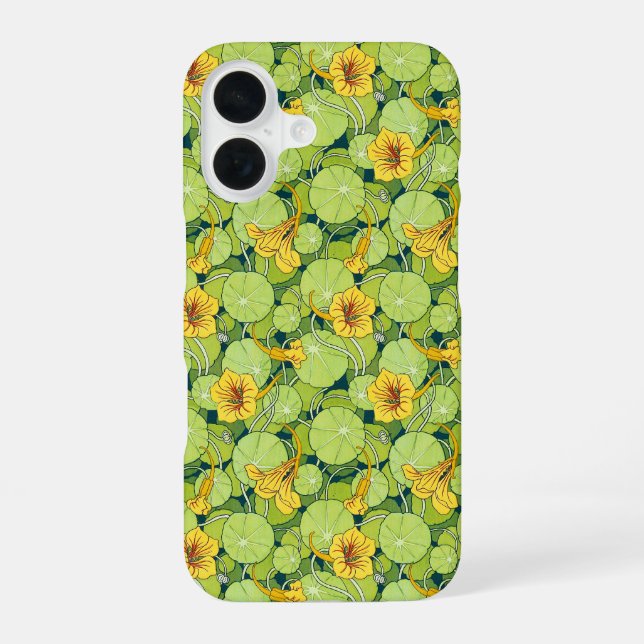 Vintage Waterlilies iPhone 16 Case (Back)