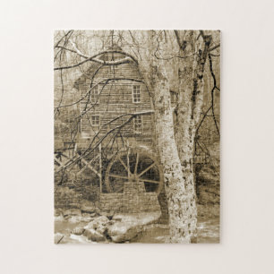 Vintage Waterwheel Jigsaw Puzzle