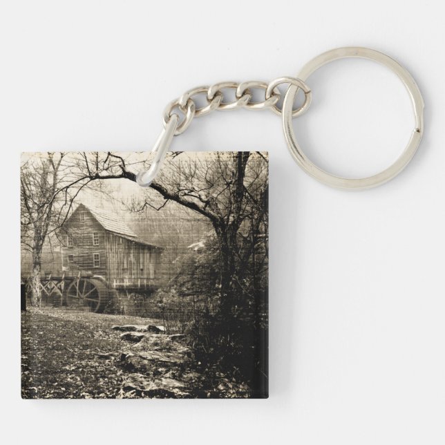 Vintage Waterwheel Key Ring (Back)
