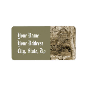 Vintage Waterwheel Label