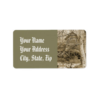 Vintage Waterwheel Label