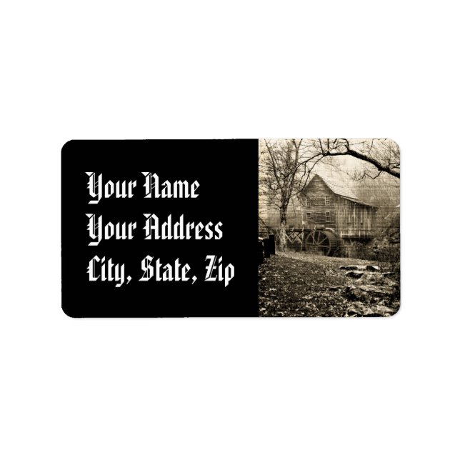 Vintage Waterwheel Label (Front)