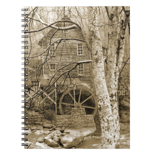 Vintage Waterwheel Notebook (Front)