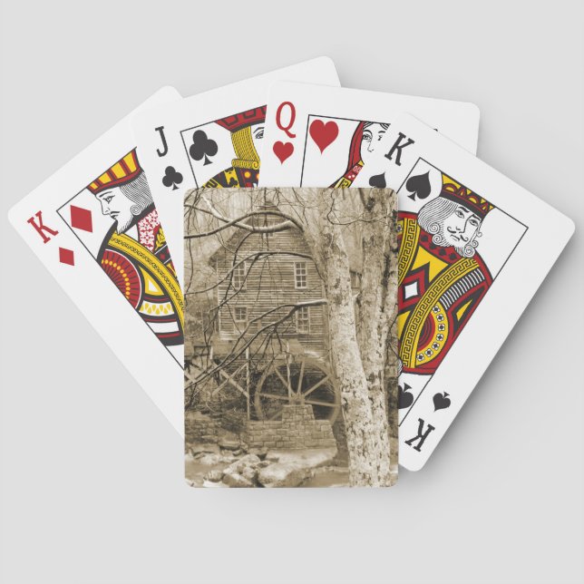 Vintage Waterwheel Playing Cards (Back)