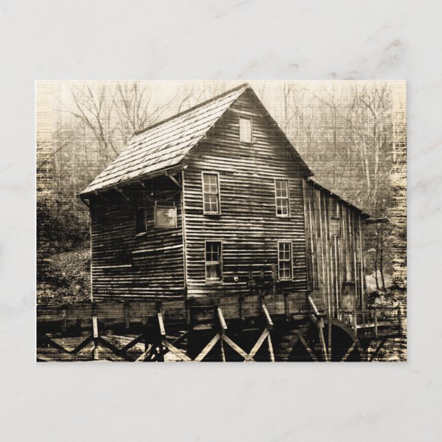 Vintage Waterwheel Postcard (Front)