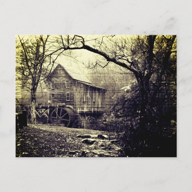 Vintage Waterwheel Postcard (Front)
