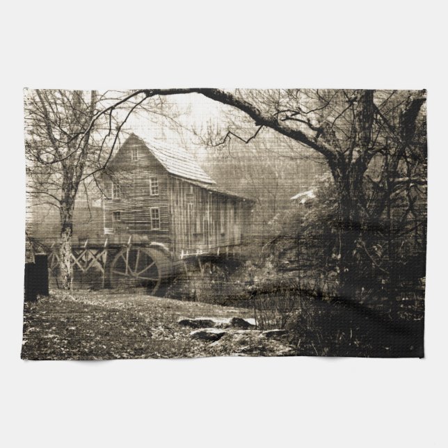 Vintage Waterwheel Tea Towel (Horizontal)