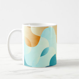Vintage wave pattern, blue and brown. coffee mug