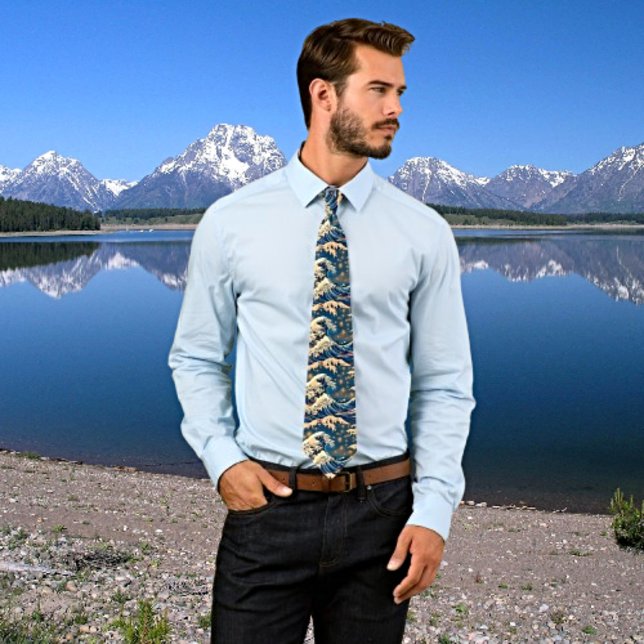 Vintage Wave Retro Aesthetic Neck Tie (Creator Uploaded)