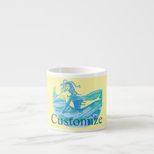 Vintage Waveriding Mermaid Thunder_Cove Espresso Cup